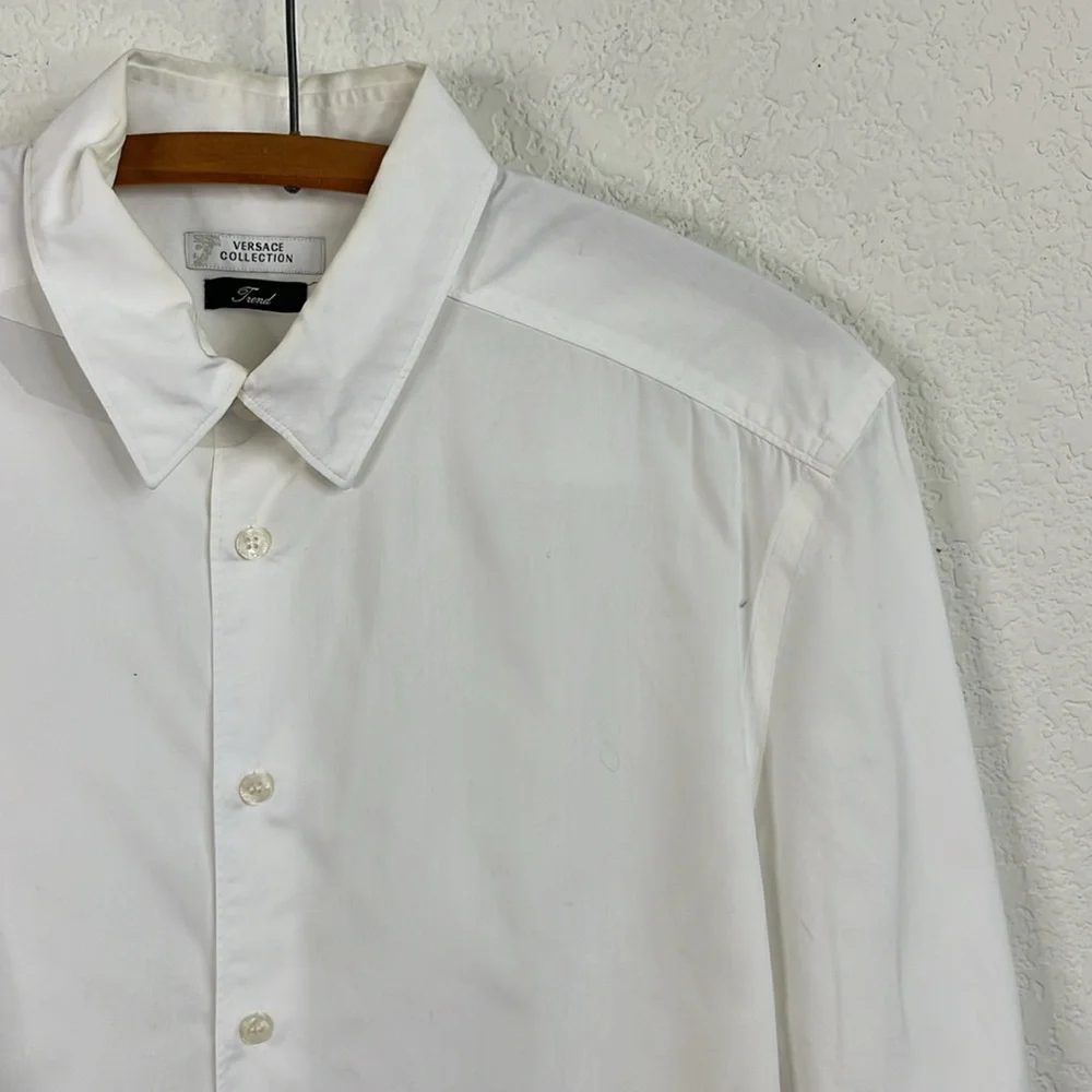 Versace Collection Button Down Embroidered Logo Men's Shirt - Picture 9 of 9